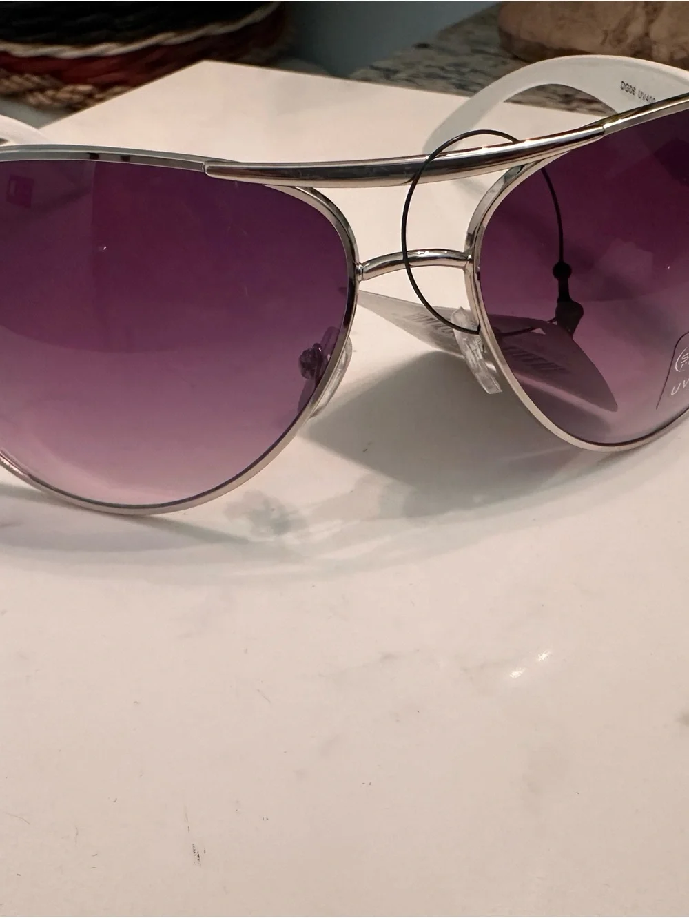 Aviator Sunglasses with Purple Lenses